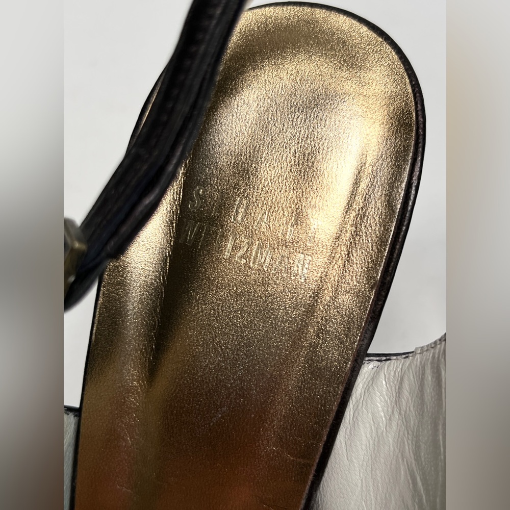 Stuart Weizman Open Toe Sling Back Heel Leather S… - image 7